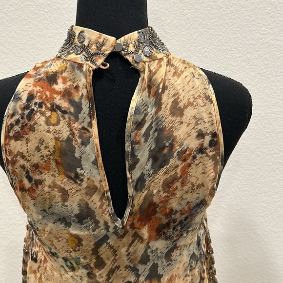 Haute Hippie Sequin Embellished Beaded Sleeveless Silk Blouse Top - Picture 6 of 7